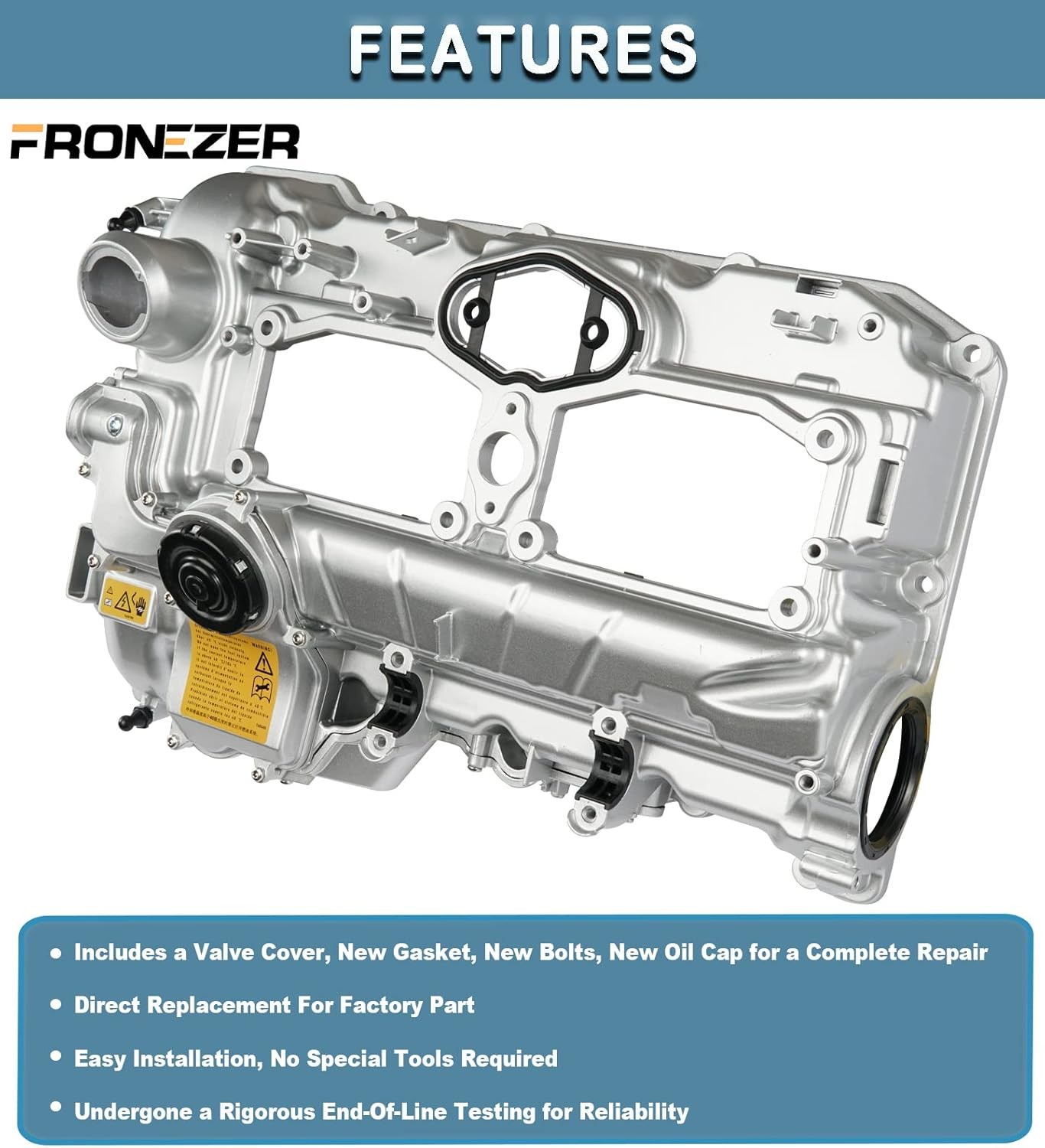 Aluminum N20 Engine Valve Cover Kit with Gasket, Bolts & Oil Filler Cap BMW