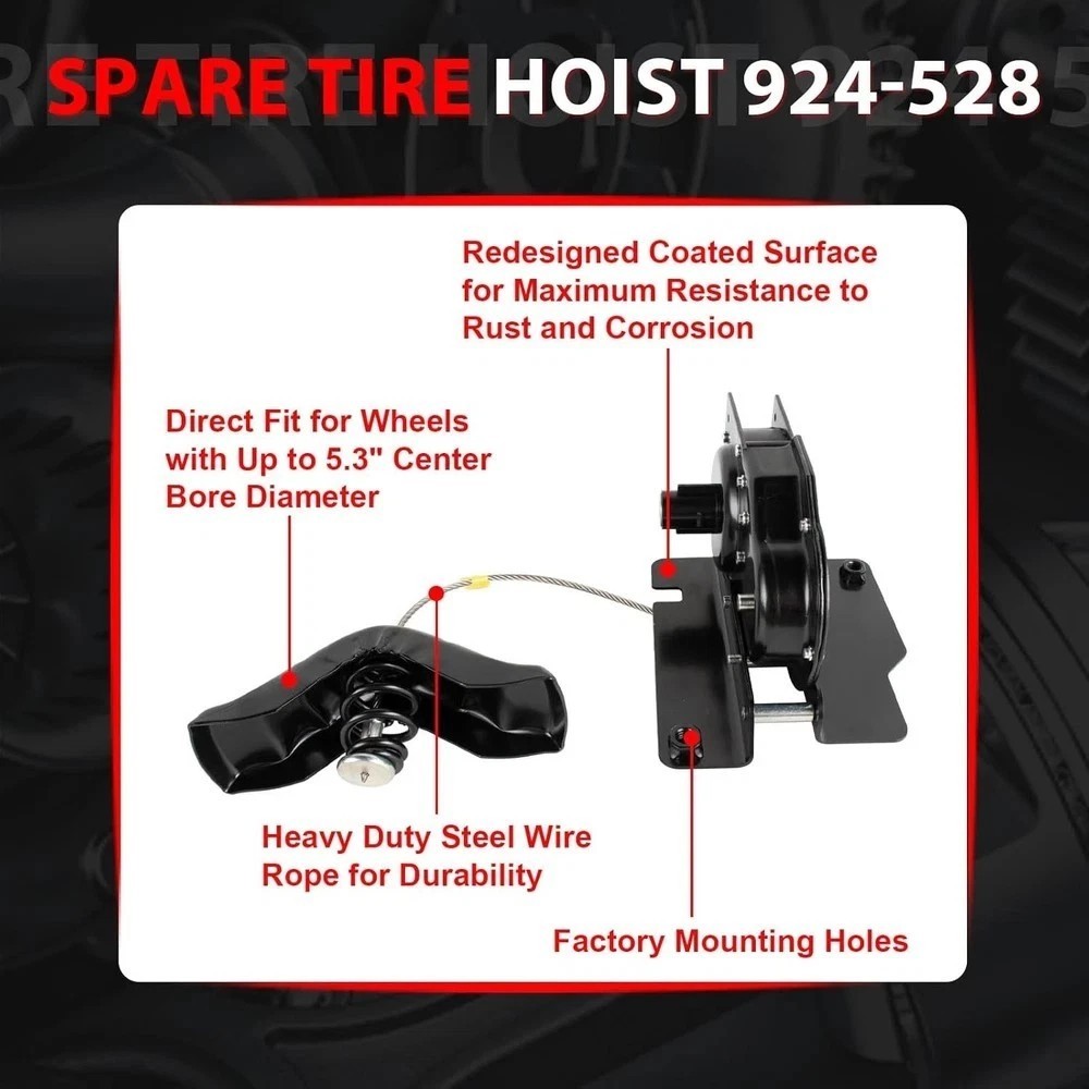 Spare Tire Hoist Spare Tire Winch Carrier Assembly for Ford F250 F350 F450 F550