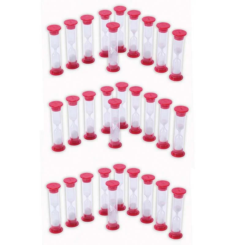 30 Pack 1 Minute Sand Timers Learning