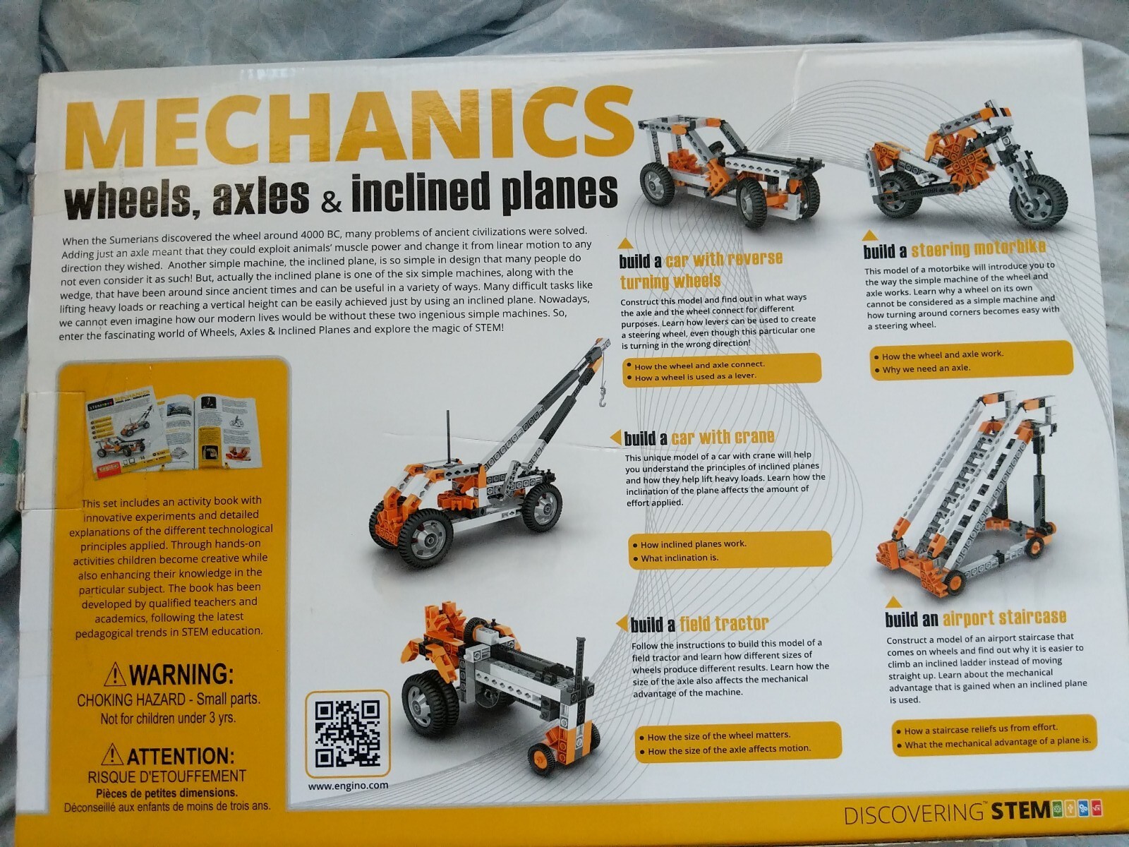 Mechanics Wheels Axles Inclined Planes Construction Toy Engino Stem 14 Models