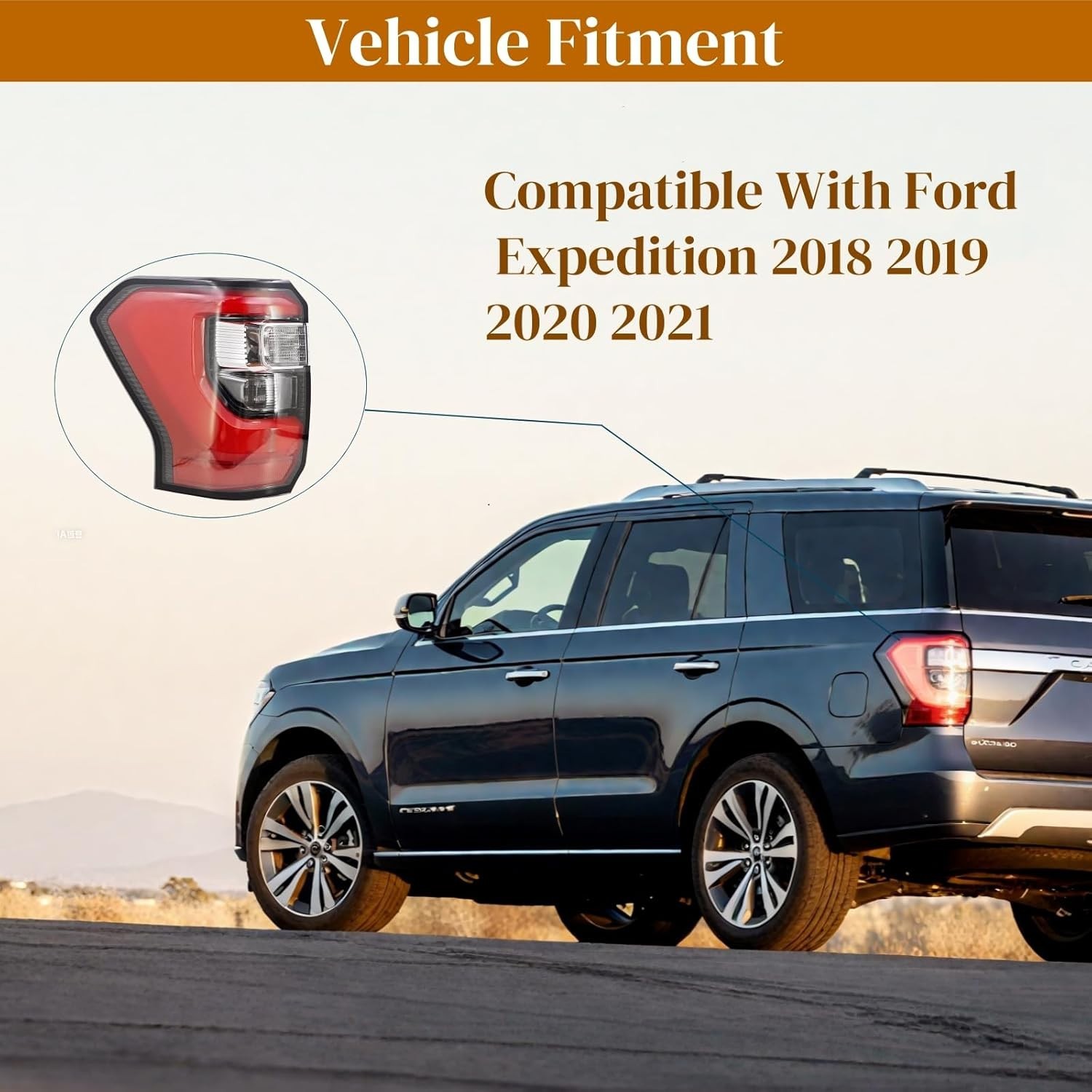 Led Left Driver Side Tail Light Compatible With Ford Expedition 2018-2021, Com..