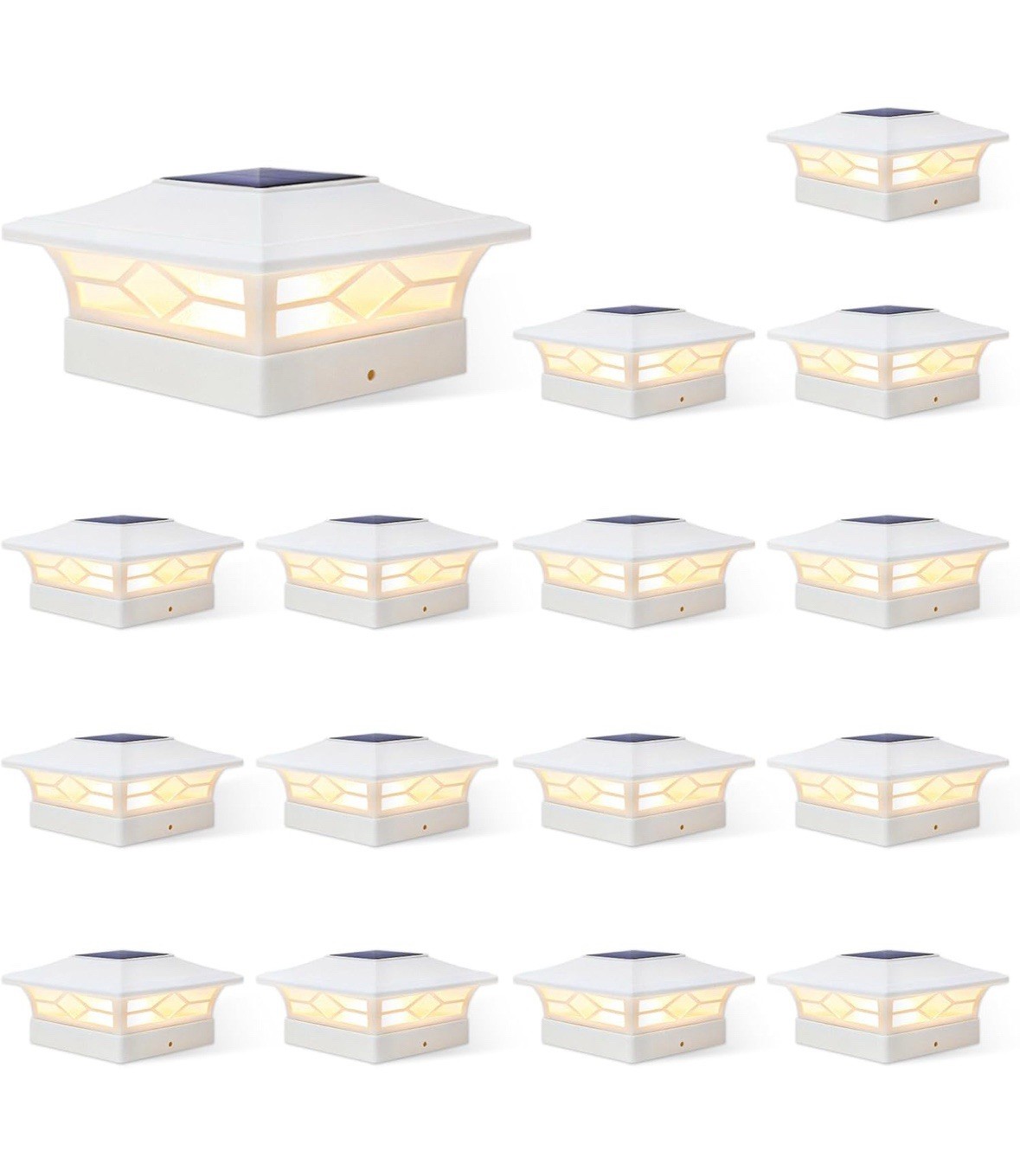 16 4×4 Solar Fence Post Cap Lights Vinyl Fence, Outdoor Deck Lights – Warm/Cool