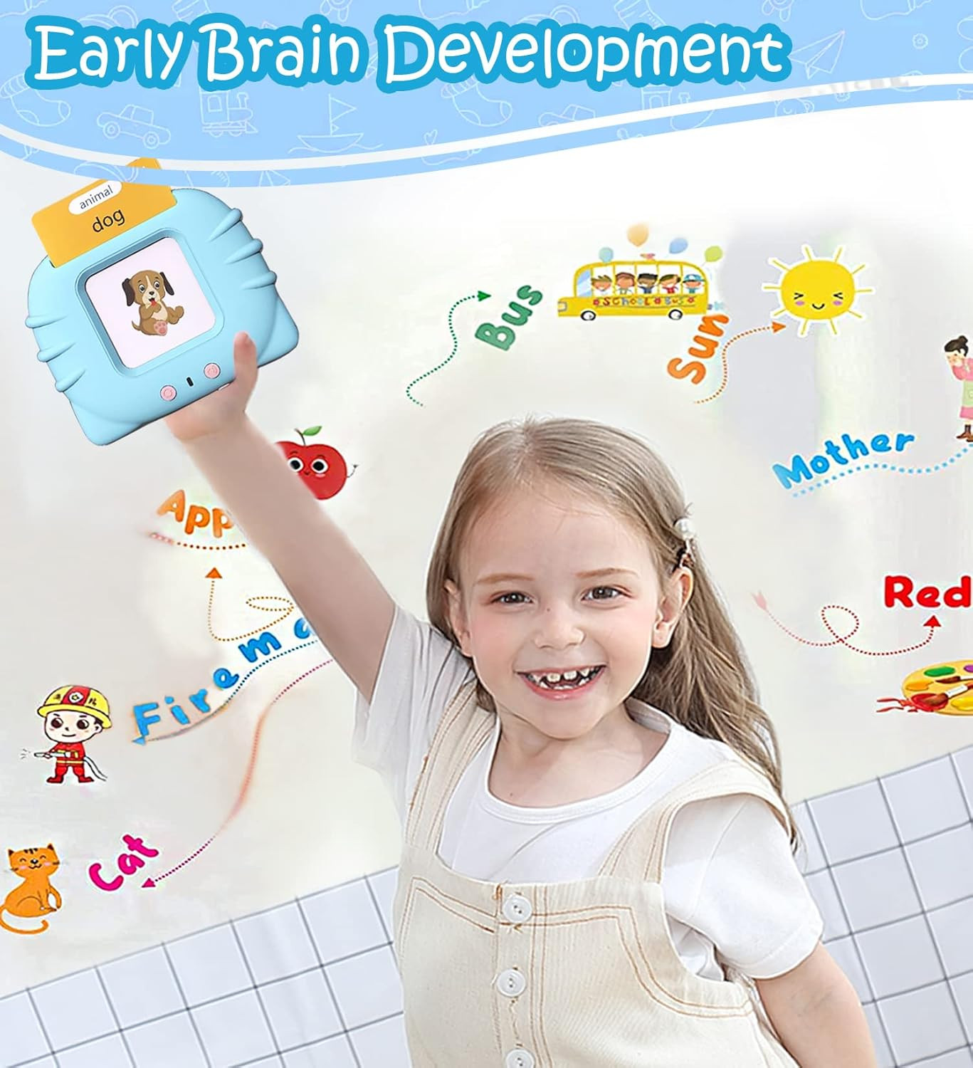 Talking Flash Cards for Toddler, Learning Toys for Toddlers 1-3 Pocket Speech, T