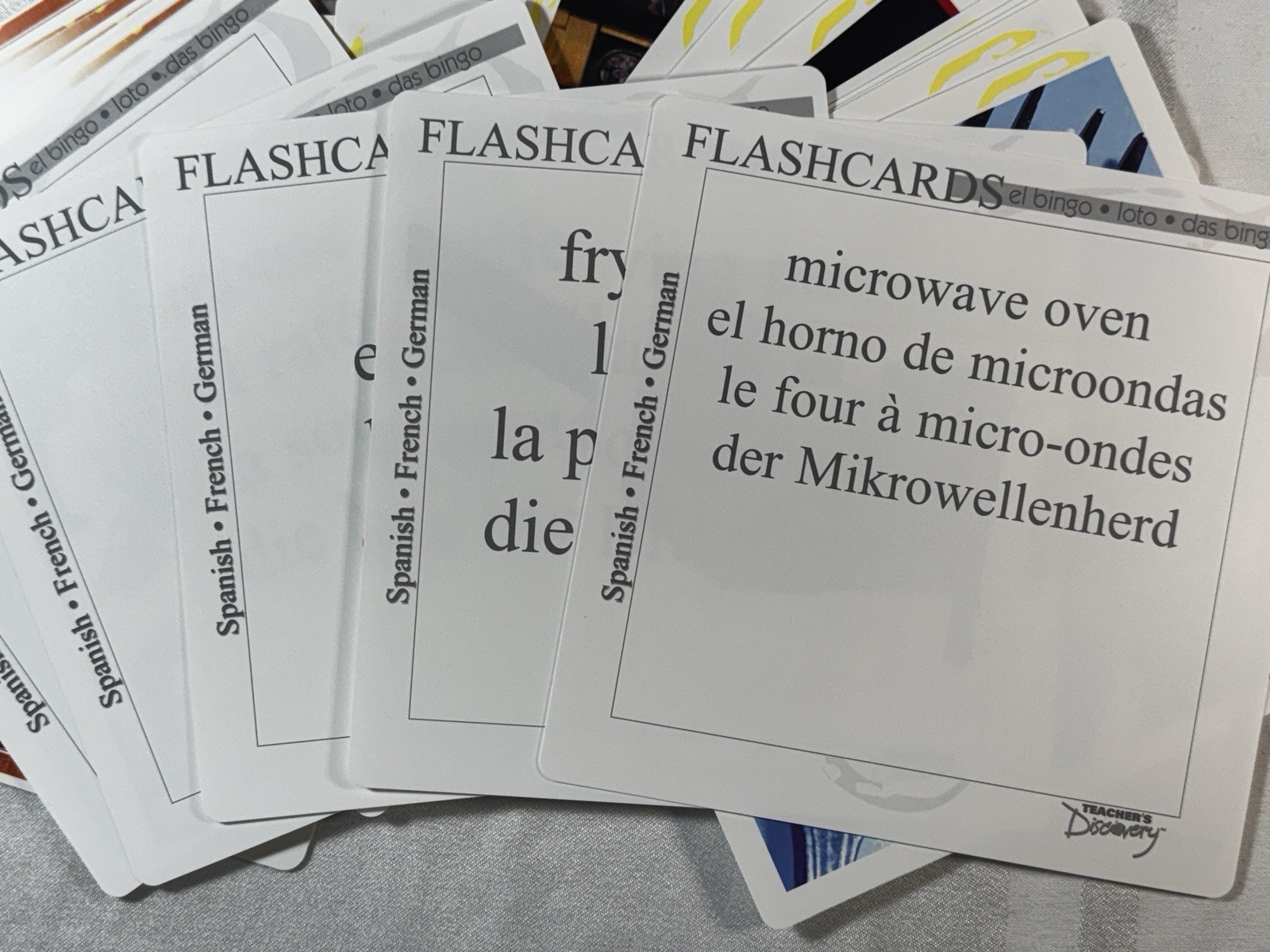 9 Sets Large Teacher’s Discovery Photo Flash Cards 28 Cards Each Multilingual