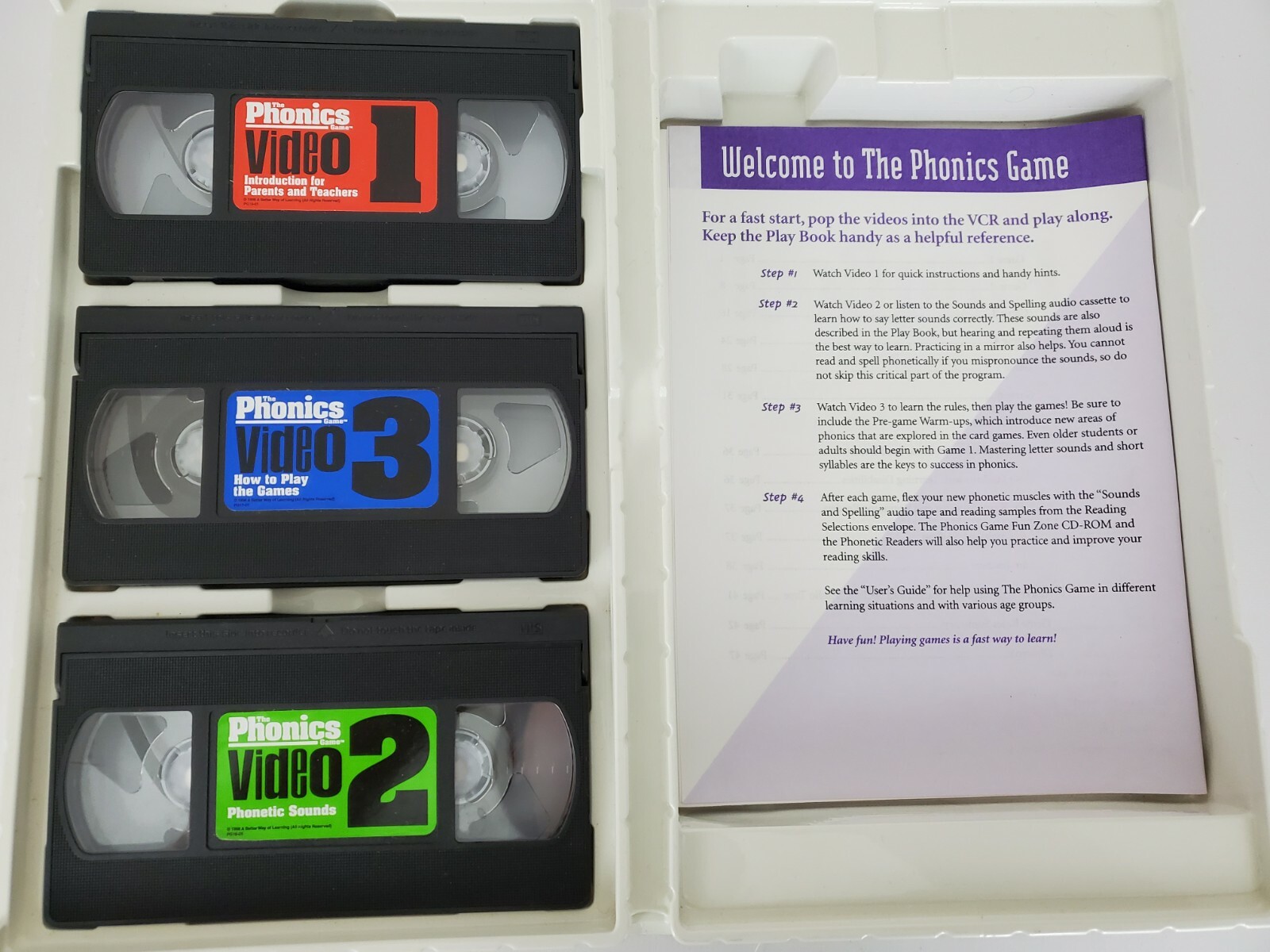 The Phonics Game – A Better Way of Learning – VCR VHS Cassette Tape Educational