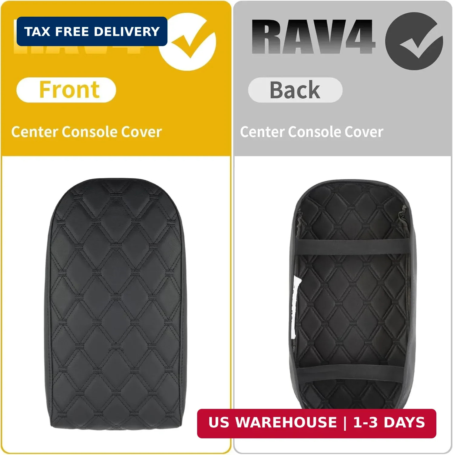 GIANT PANDA Custom Fit Car Center Console Armrest Cover for Toyota RAV4 2019 202
