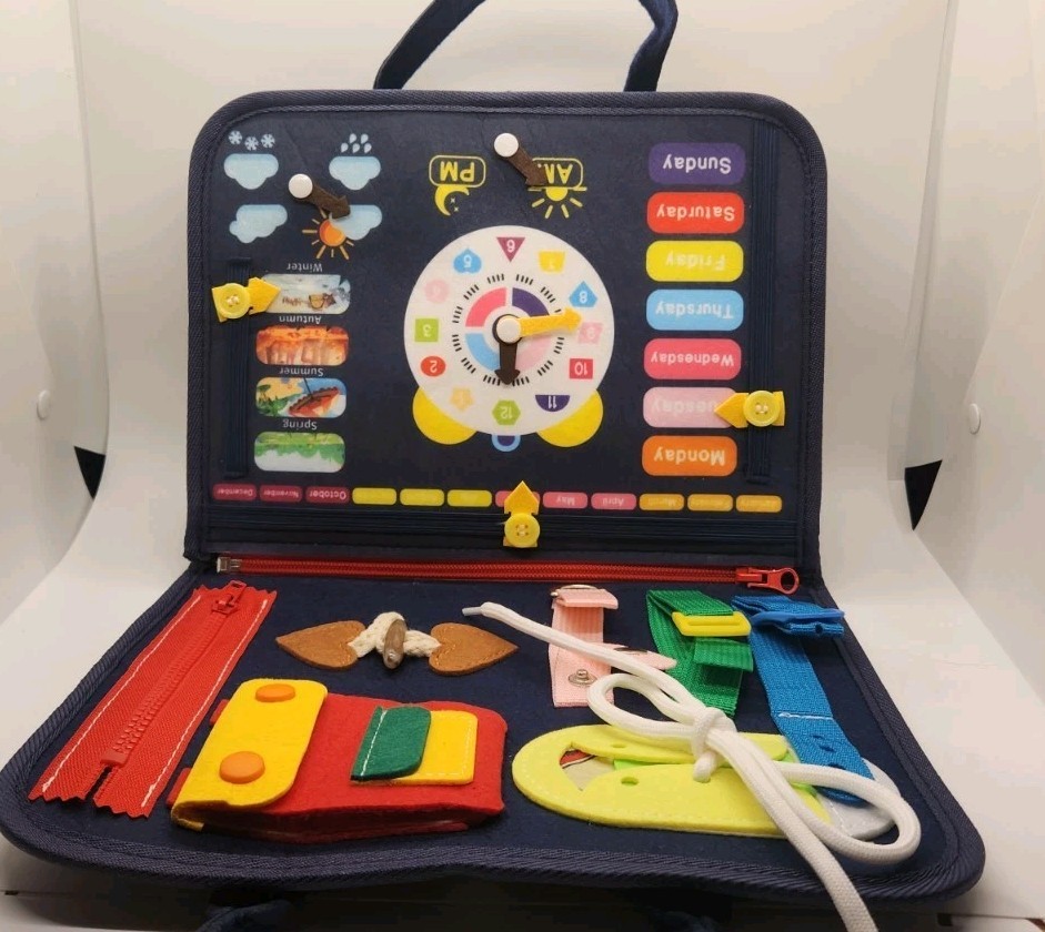 Montessori Busy Board: Sensory Toys For Toddlers To Develop Fine Motor Skills