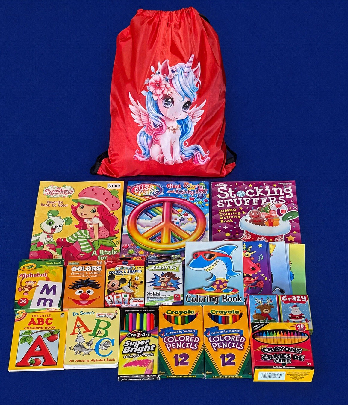 Kids Activity Bundle Coloring Books Flash Cards Crayola Backpack Lisa Frank