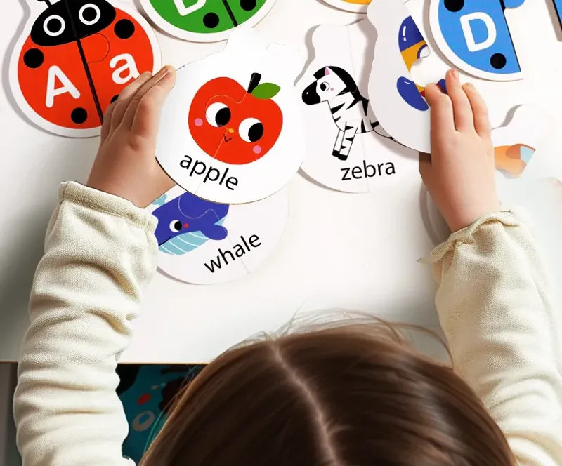 Letter Cognition Word Spelling Matching Card Letters Cartoon Education Teaching