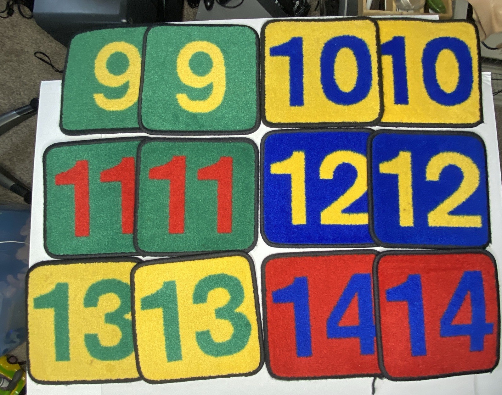 Lot 50 Number Carpet Squares Classroom Preschool Rug Tiles Floor Mat School 12”