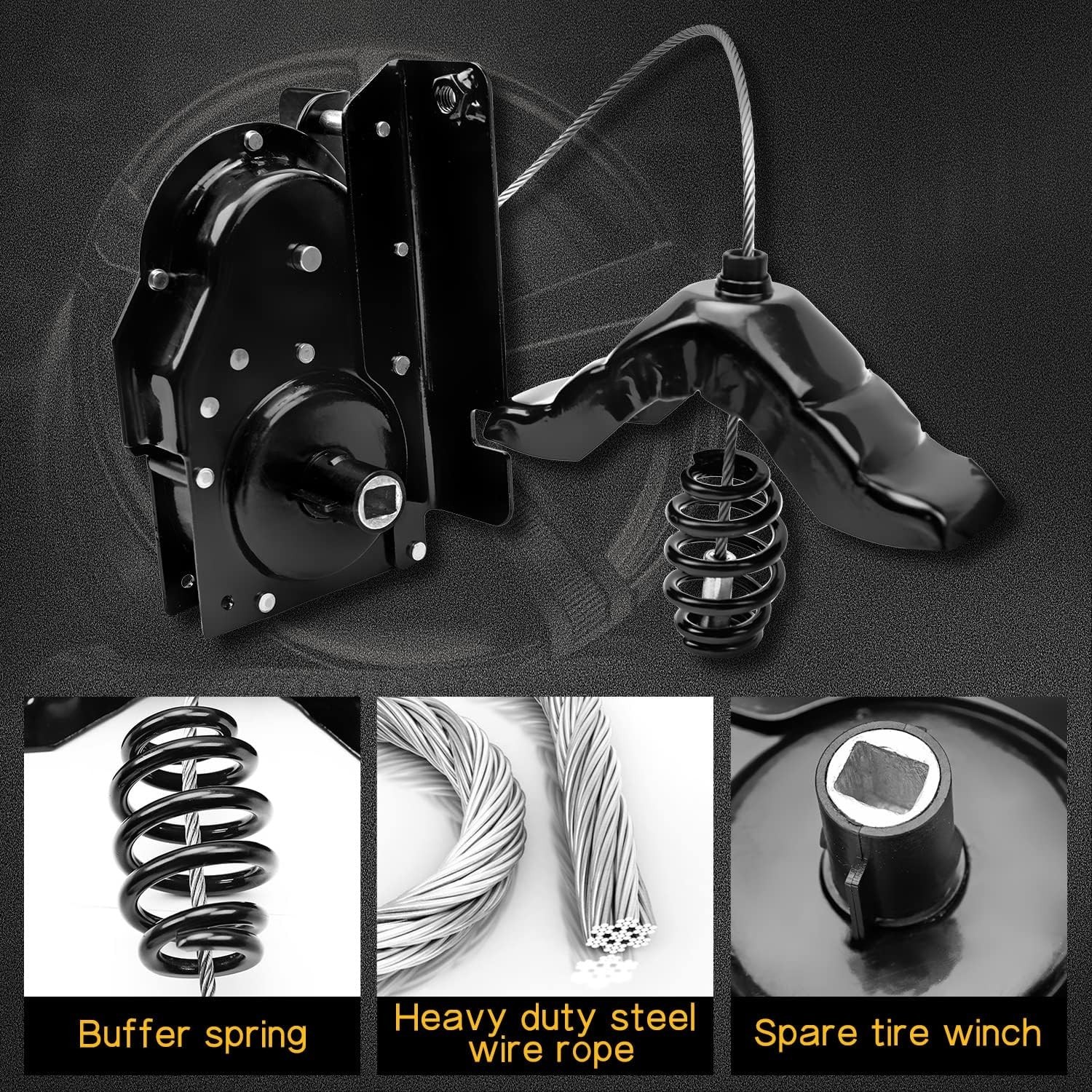 924-528 Spare Tire Hoist Winch Carrier Assembly Fit for Ford F 250 F 350 F 45…