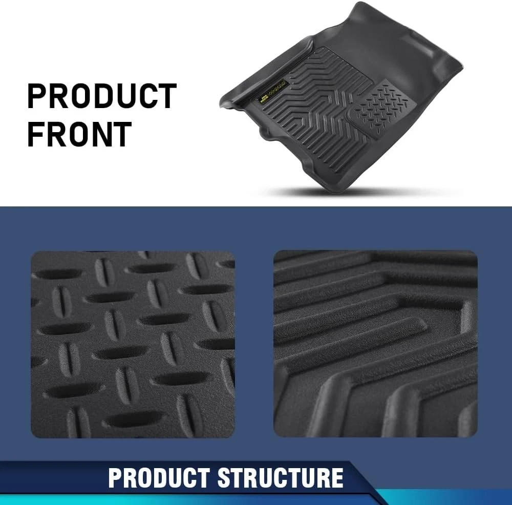 PIT66 Floor Mats Compatible with 2009-2024 Dodge Ram 1500 Crew Cab (19-24
