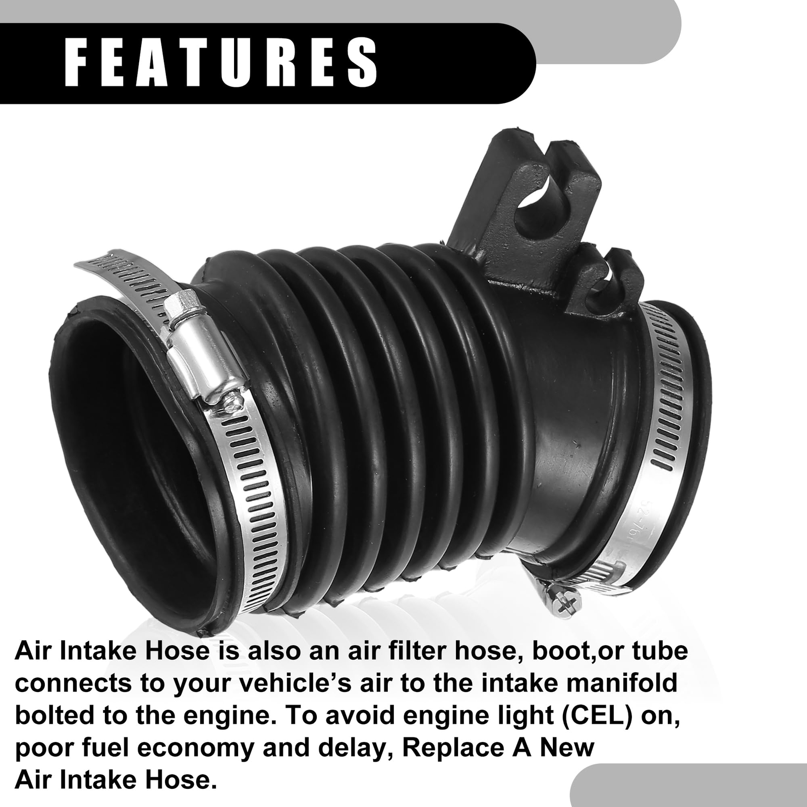 Air Cleaner Intake Hose Tube with Clamps 17225-R1A-A01 – Car Engine Filter Ai…