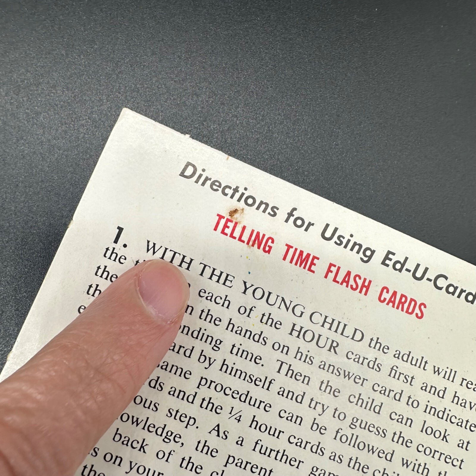 Vintage Telling Time Flash Cards Educational 1963 Home School Teaching USA