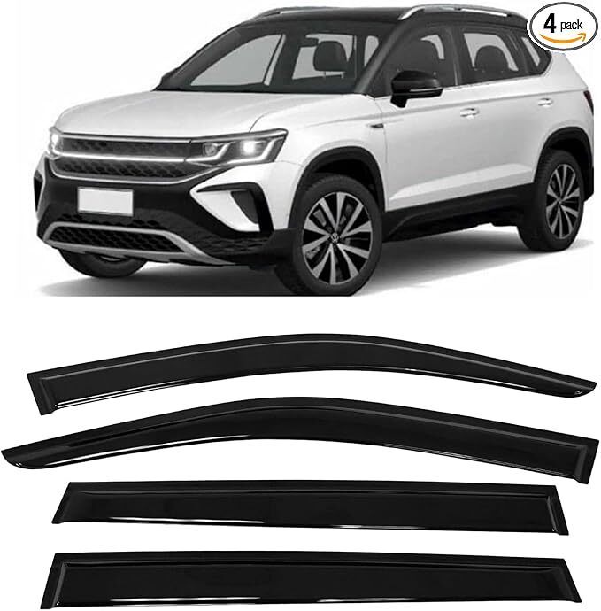 Tape-On Side Rain Guards Suitable for 2021-2024 Volkswagen Taos, Vent Window