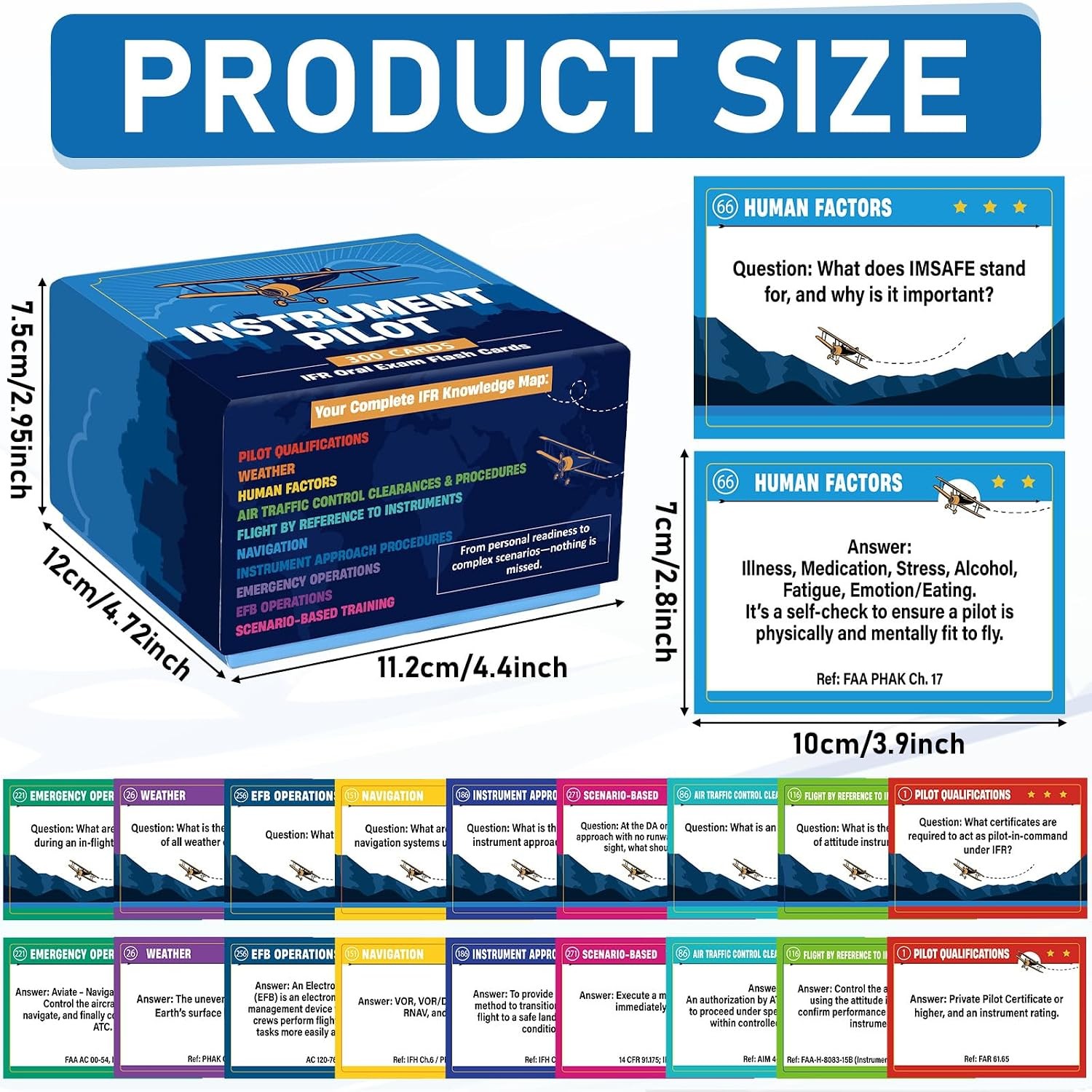 300 Pcs Instrument Pilot IFR Oral Exam Flashcards Covering All Topics Developed