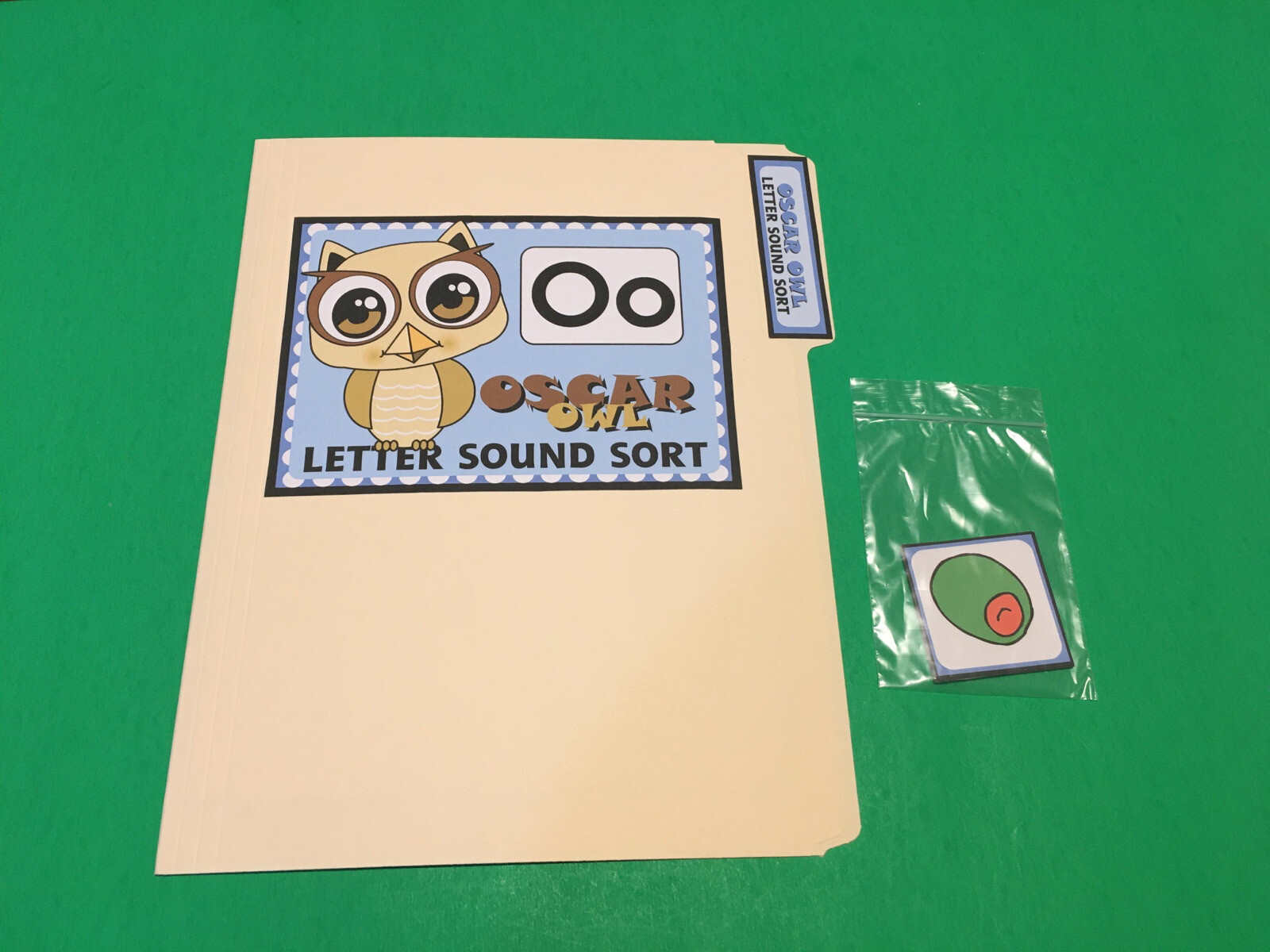 Oscar Owl – Letter Oo – DIY File Folder game – Printed / Uncut