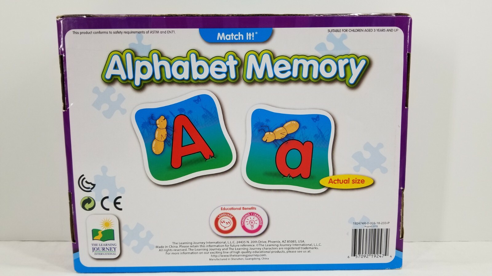 The Learning Journey Match It Alphabet Memory Educational At Home Fun
