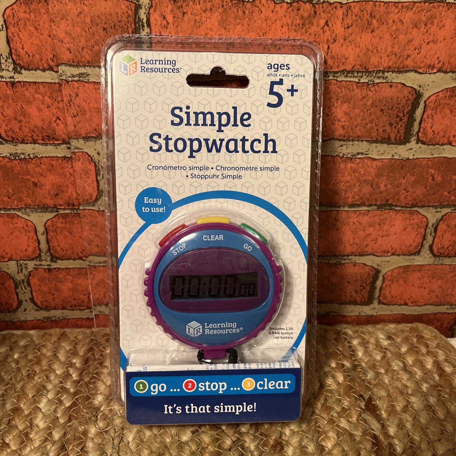 Learning Resources Simple Stopwatch 3 Button Ages 5-Up Purple/Blue