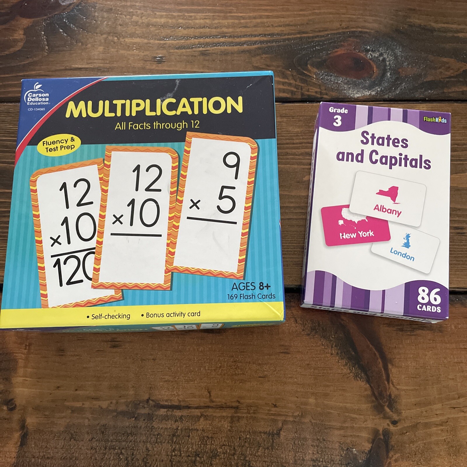 Multiplication Flash Cards and States And Capitals Flash Cards