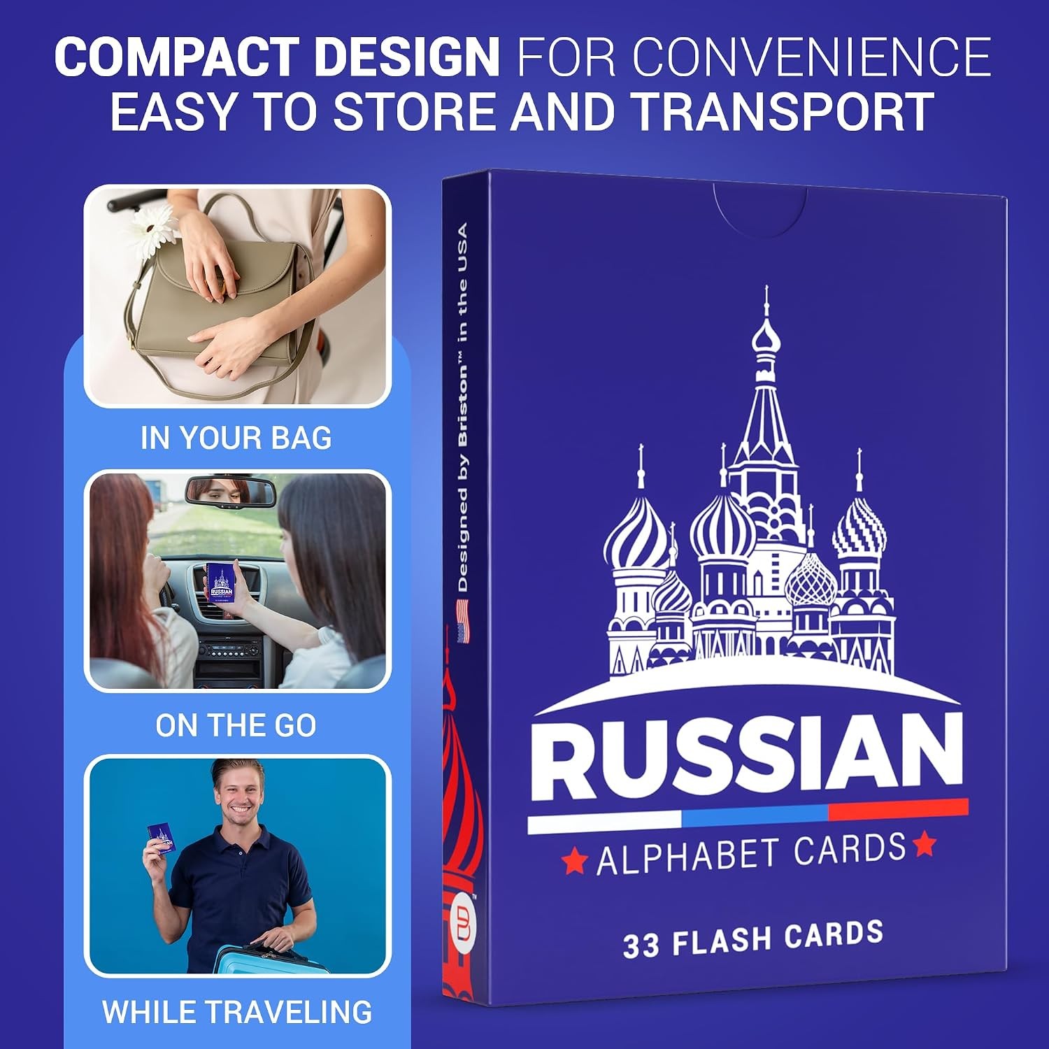 Briston Russian Alphabet Flash Cards – Learn Cyrillic Letters with Pronunciation