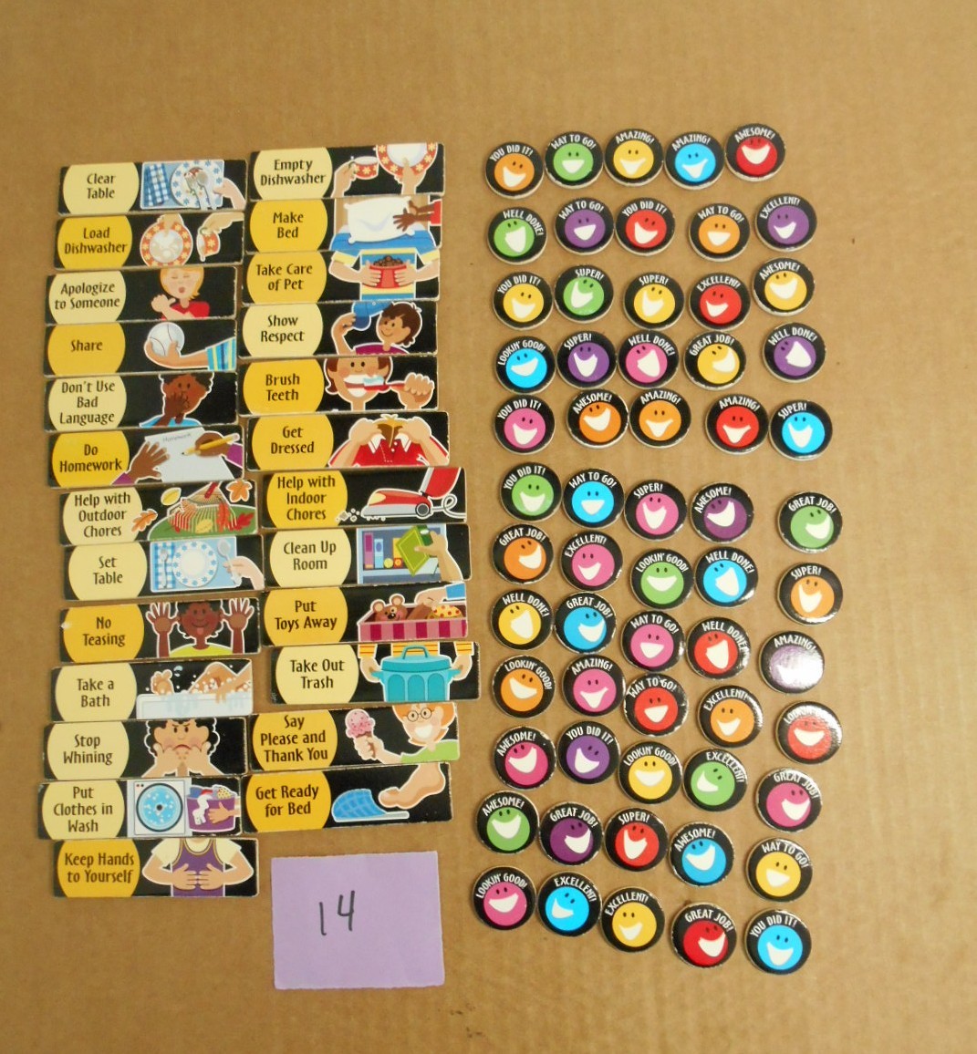 Melissa and Doug Lot of 85 Responsibility Chore Chart Magnet Replacement P14