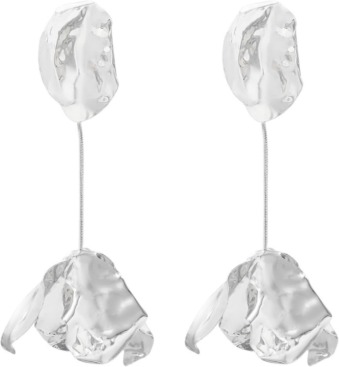 Gold Petal Earrings for Women Dangle Earrings Flower Dangle Drop Earrings