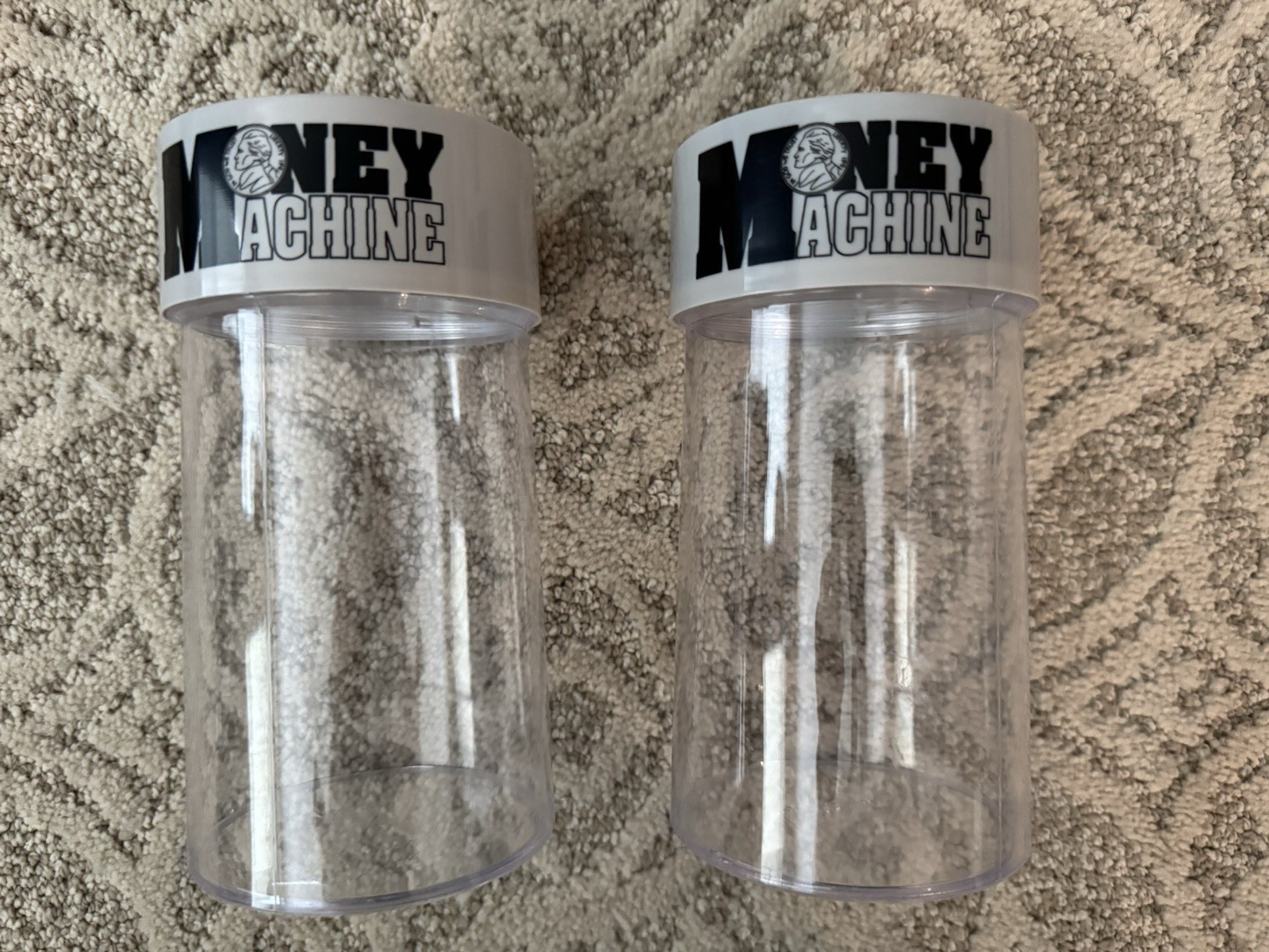 Two Electric Coin Counter Change Money Machine Cash Counting Jar Piggy Banks