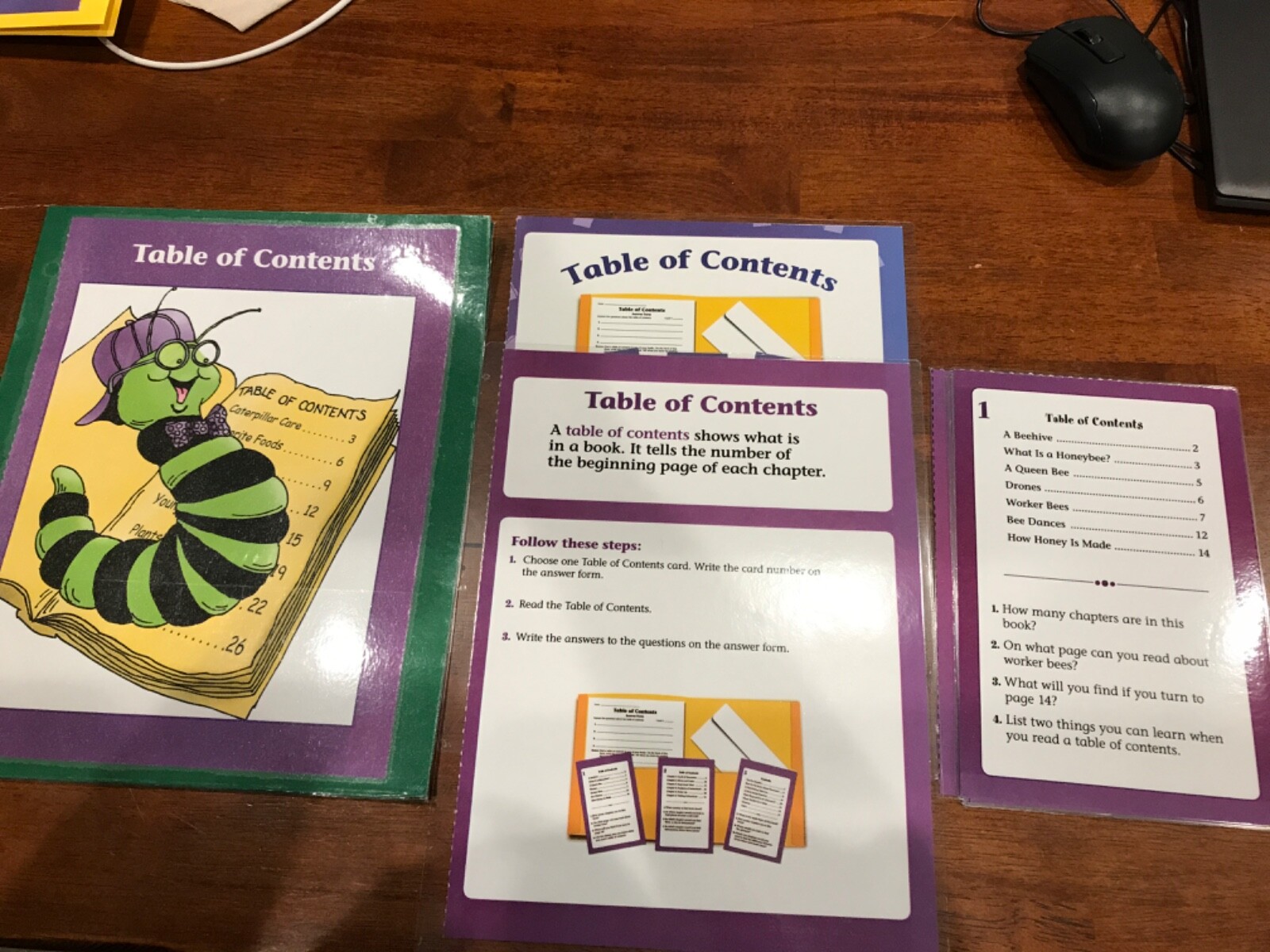 Table of contents Grade 3-4 language Arts file folder game teacher