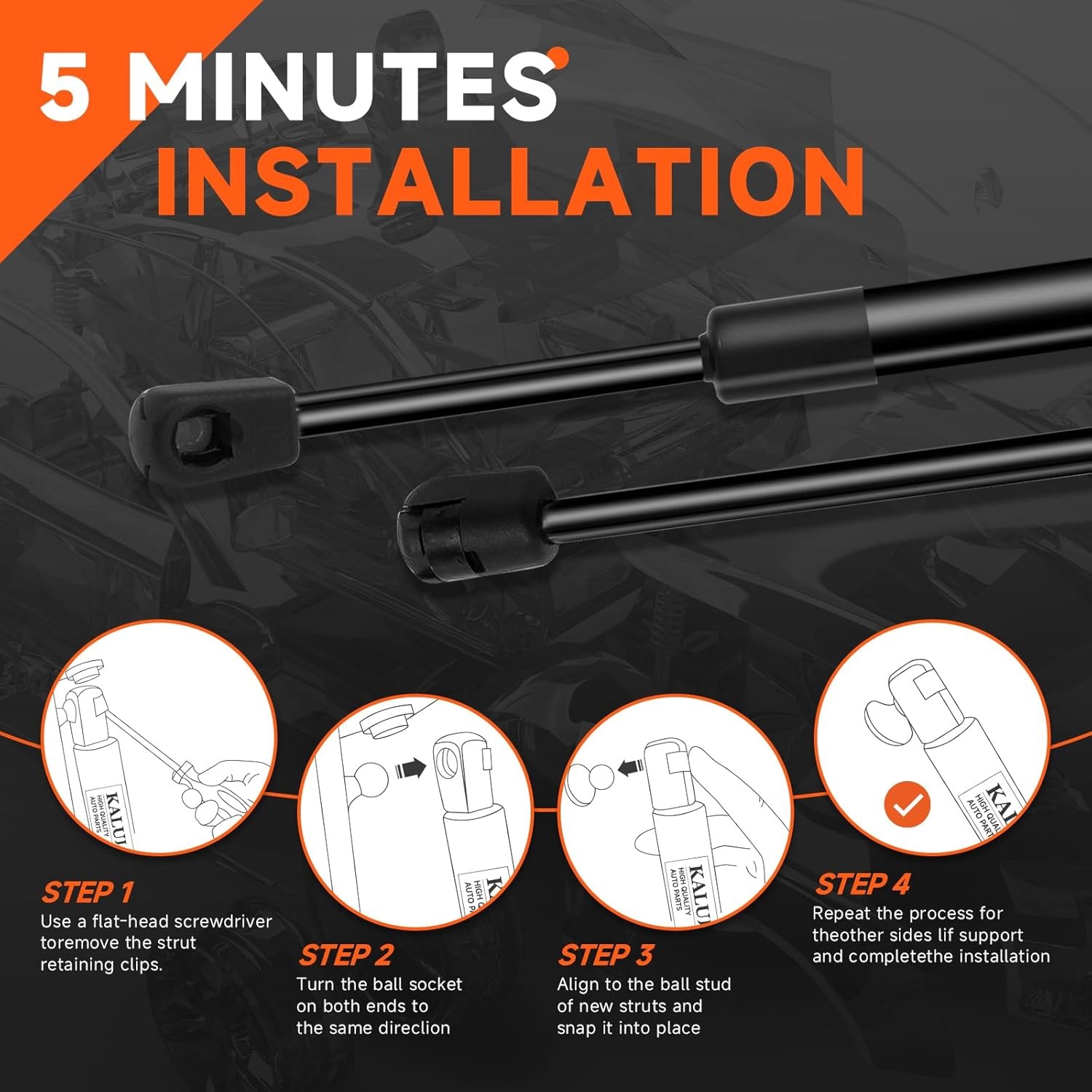 Trunk Struts, Rear Hatch Strut Replacement Lift Support Shocks Compatible with L