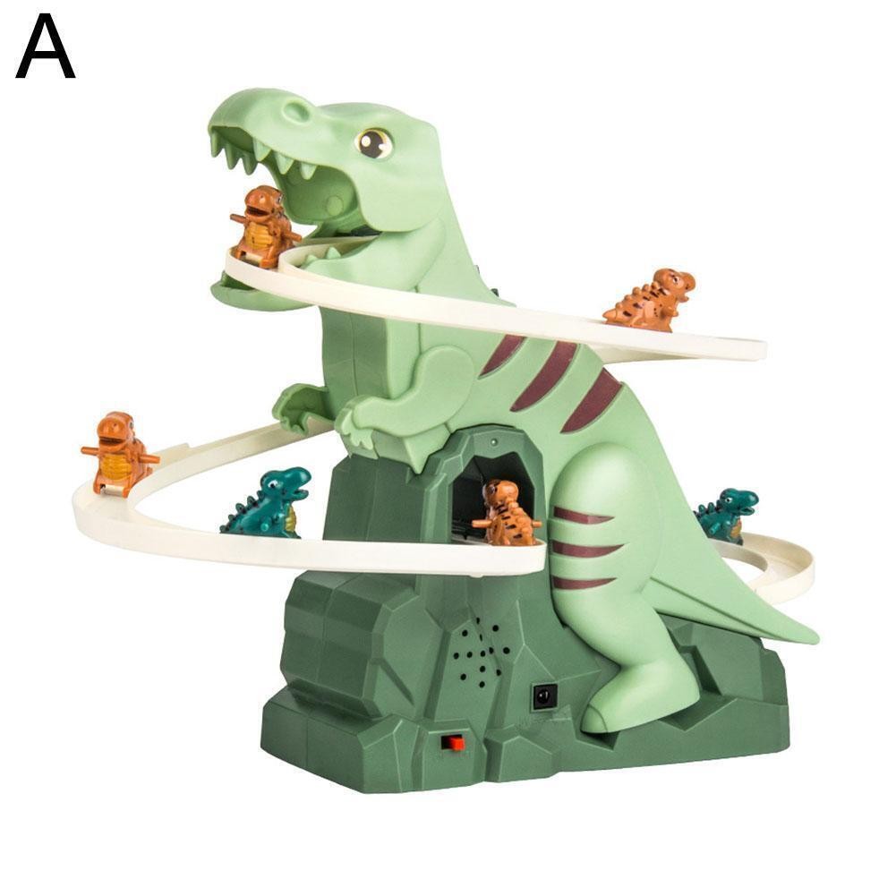 Dinosaur assembly puzzle fun electric slide track toy car birthday gift