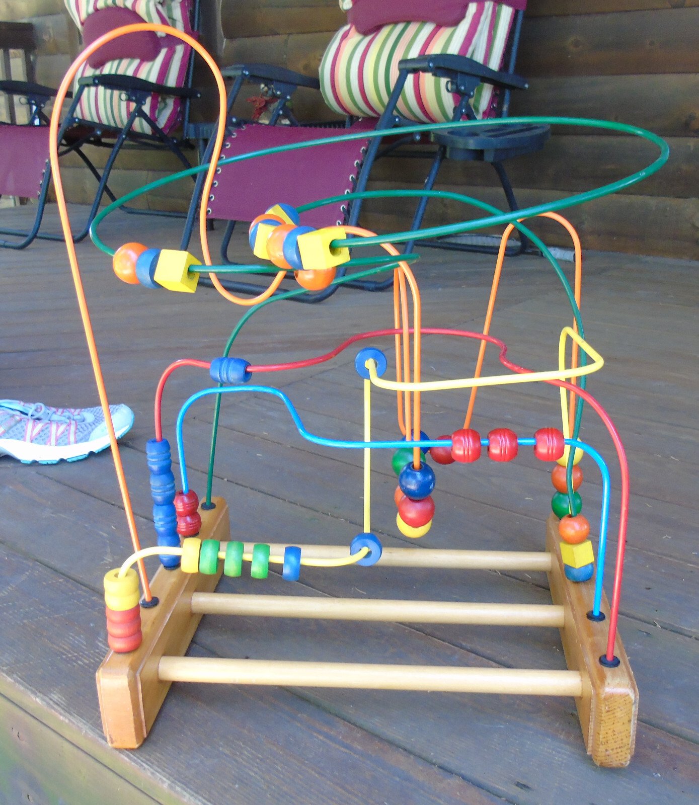 Vintage Metal Wood Anatex Rollercoaster Bead Maze Large Educational Activity Toy