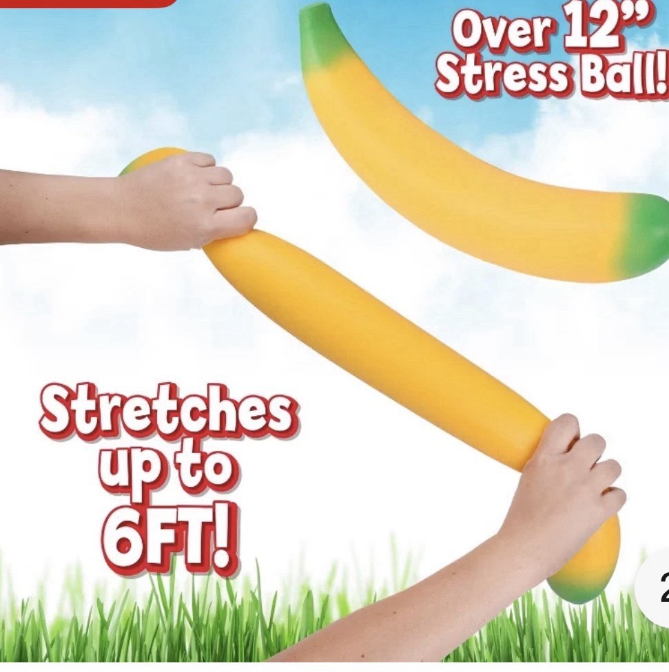 Sunny Days Squeezy Banana Yellow Squishy Toy TikTok Stress Relief Sensory Fun