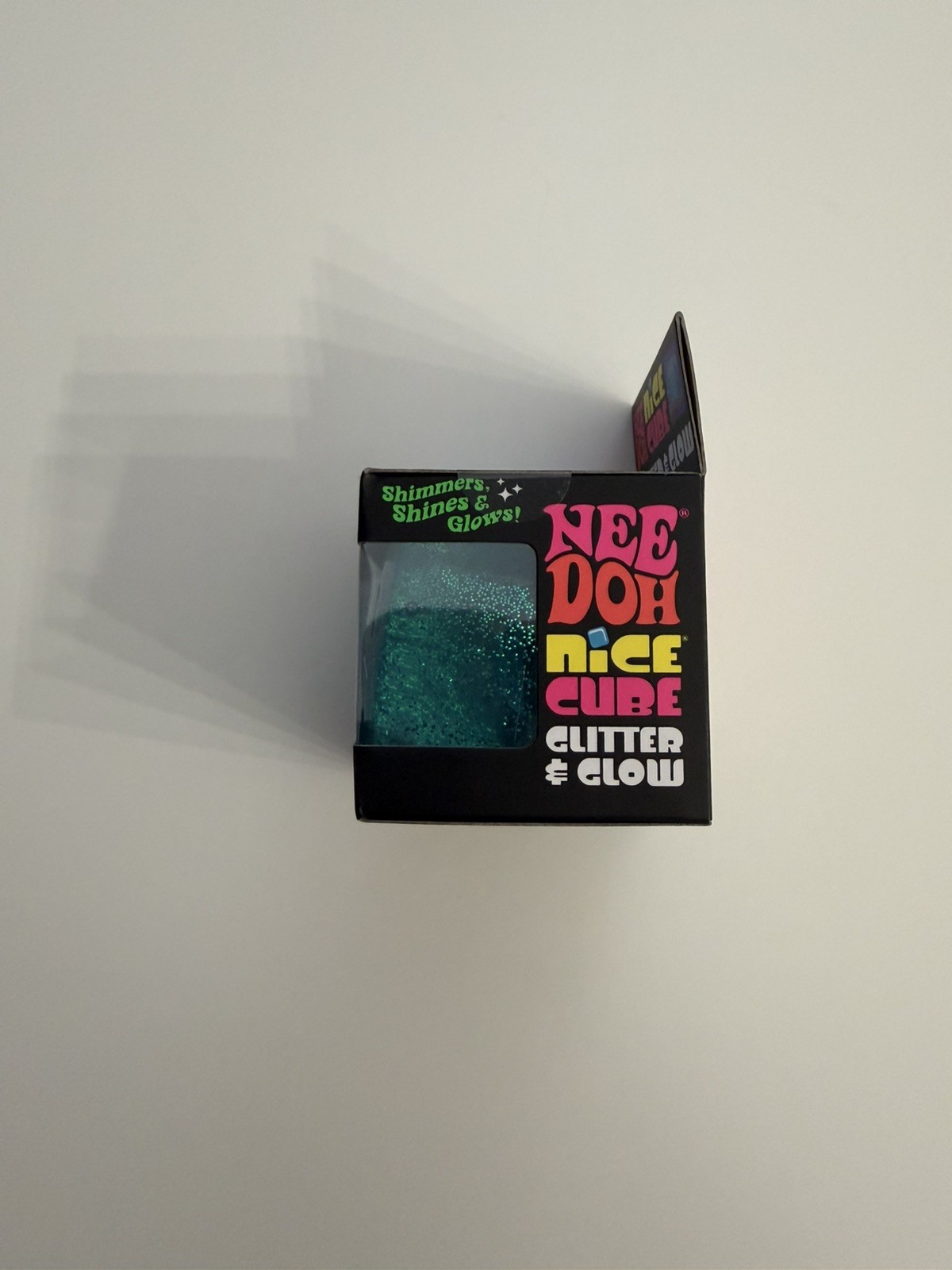 Lot of 2 NeeDoh Nice Cube Glitter & Glow squishy Squish Toy Schylling