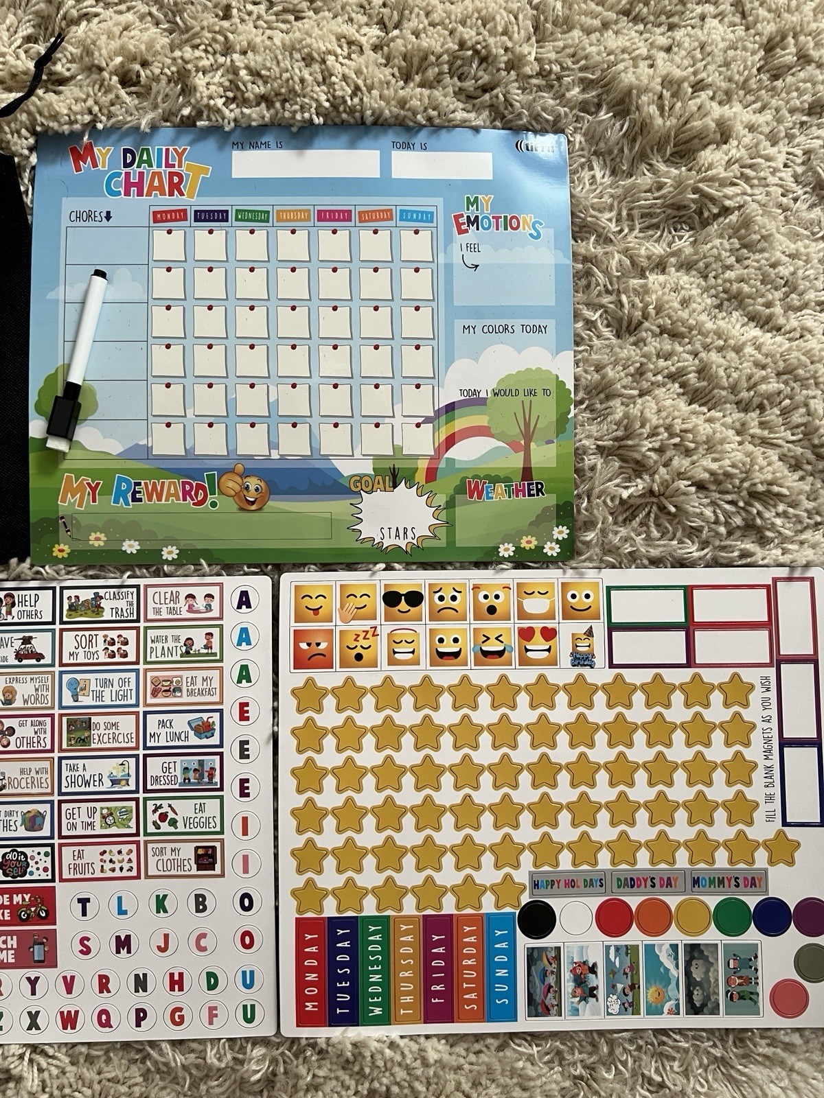 My Daily Chore Chart: 5 in 1 Chore Chart for Kids 3+ Magnetic