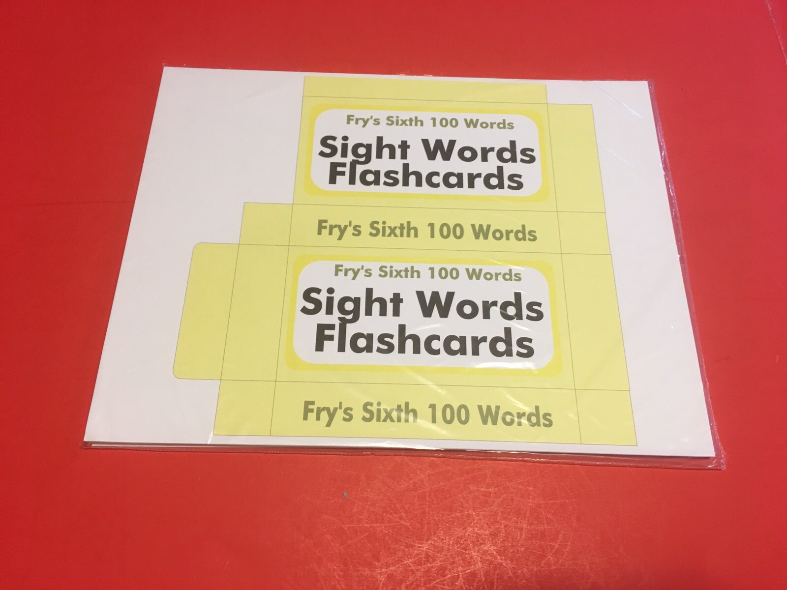 Fry’s Sixth Hundred Words – PRINTED & UNCUT – Sight Word Flash Cards