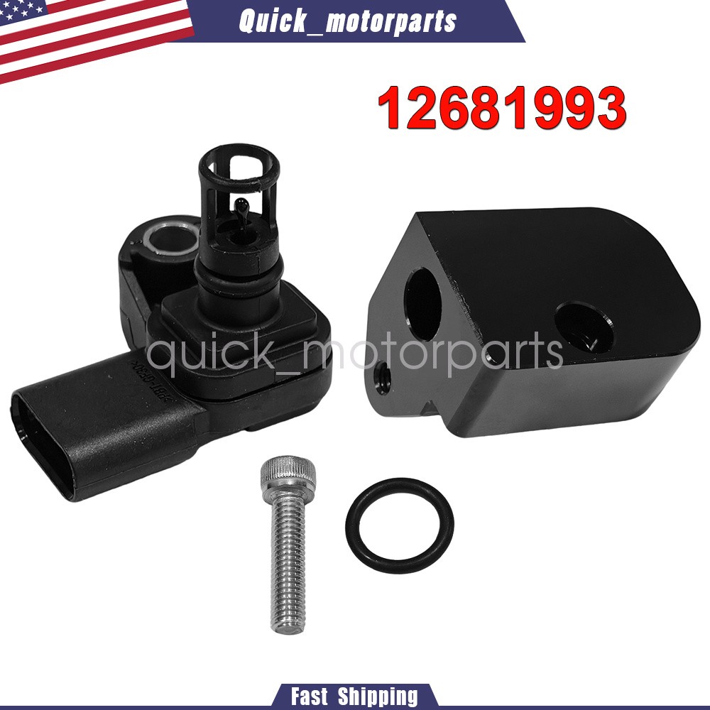 Intake Air Pressure Temp Sensor + Spacer Kit for Chevrolet Silverado GMC Sierra
