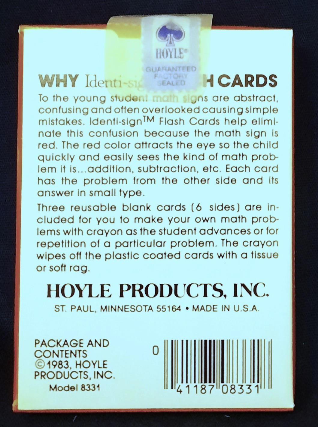 Identi-sign Flash Cards And Hoyle Phonics Cards Add Subtract Division Multiply