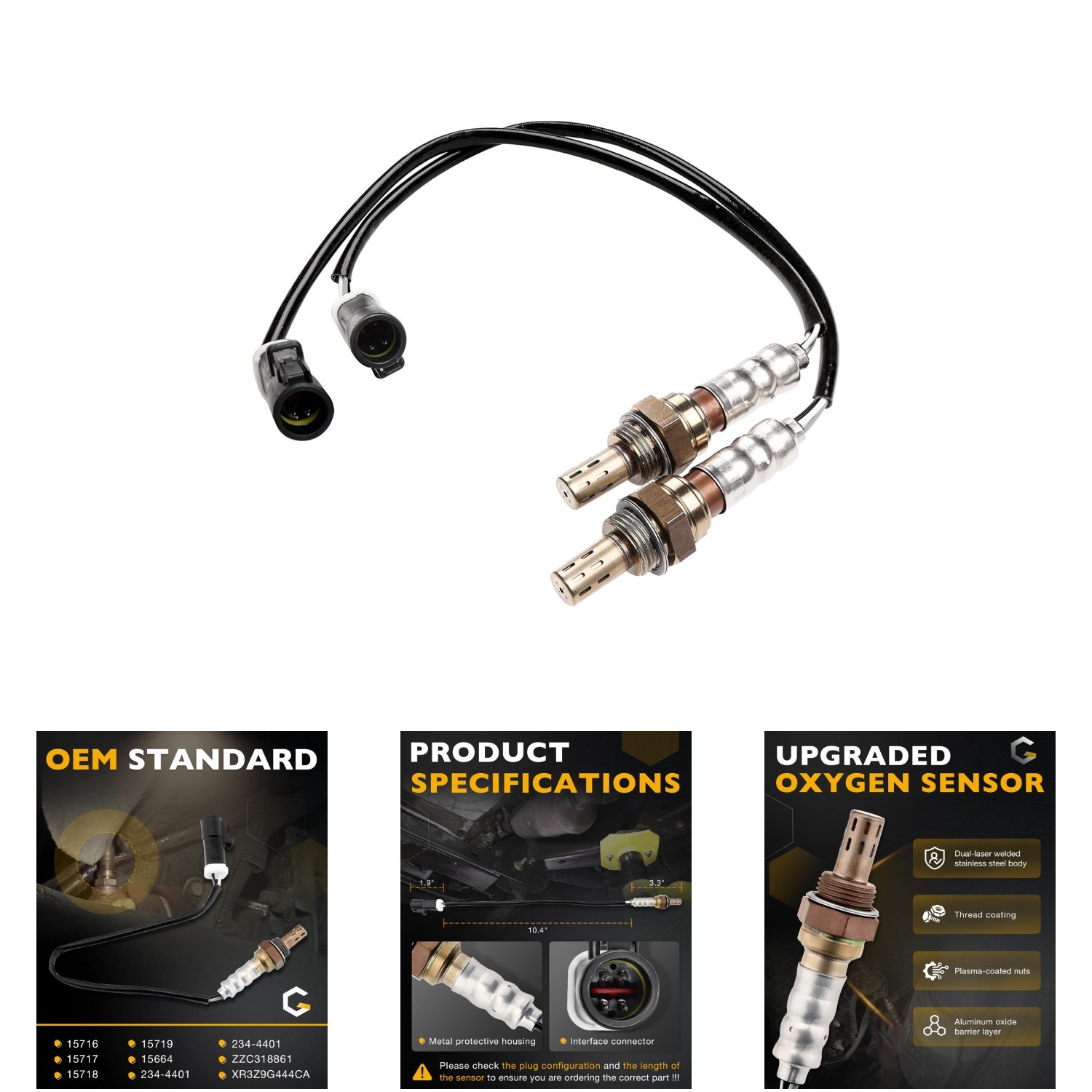 Oxygen Sensor Upstream Downstream O2 2Pcs For Ford Mazda Lincoln