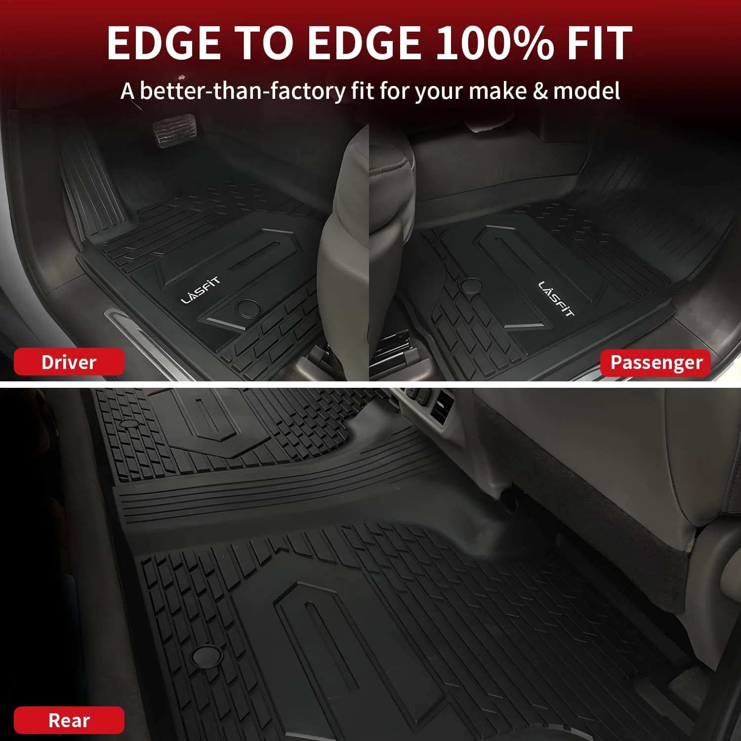 LASFIT Floor Mats 2019-2026 for Chevy Silverado/GMC Sierra 1500, 2020-2026 for 2