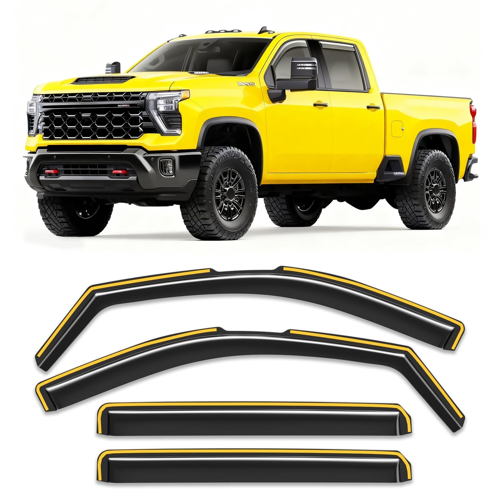 In-Channel Window Rain Guard For Chevy Silverado/GMC Sierra 2500HD 3500HD 202…