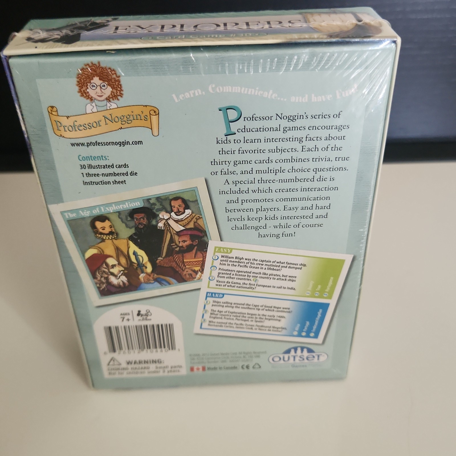 Professor Noggin’s Explorers Card Game Educational Trivia Ages 7+ New Sealed