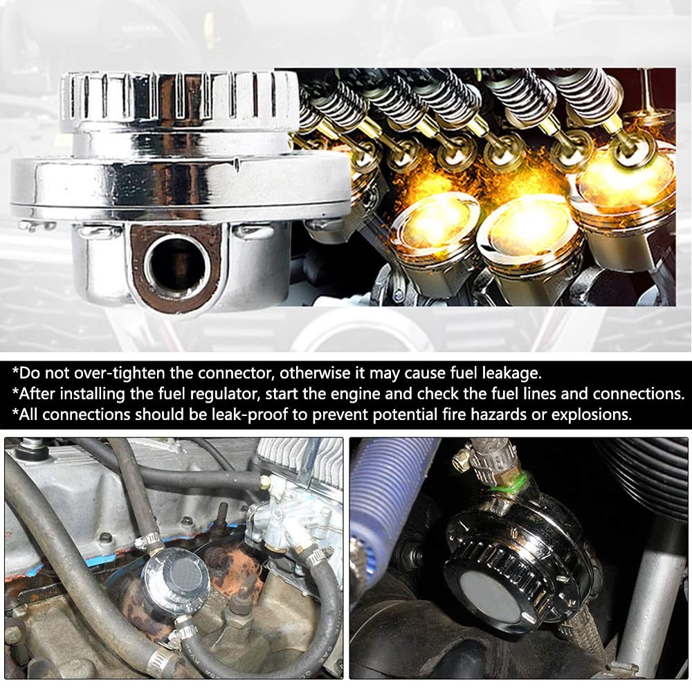 HTRACING 1-5 PSI Fuel Pressure Regulator Adjustable Manual For carburetor