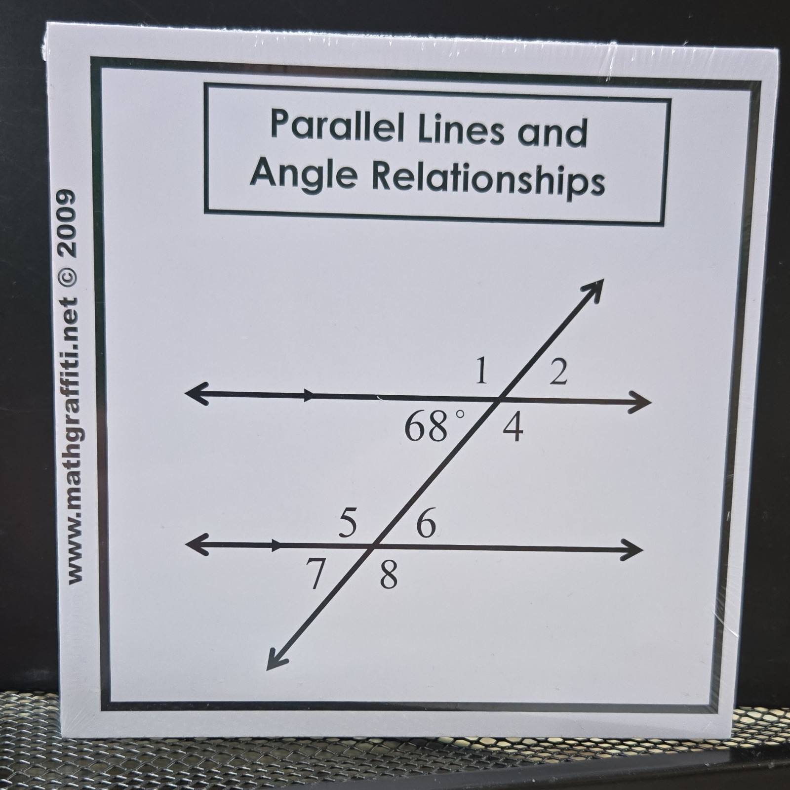 Mathgraffiti Parallel Lines & Angle Relationships Math Cards, Black/White (2009)
