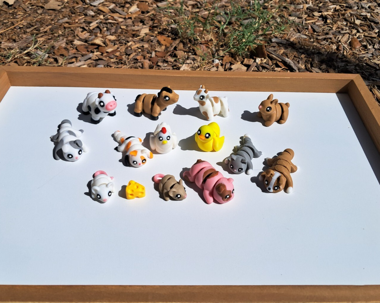 3D Printed Articulated Farm Animal Fidget Toy Set- Cow, Pig, Horse, etc -Sensory