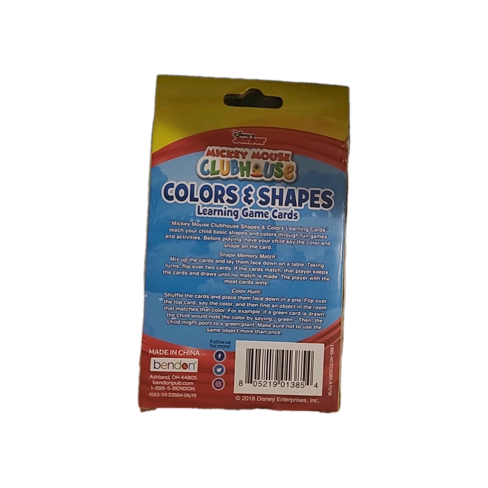 Cards Learning DISNEY MICKEY MOUSE Colors & Shapes Flash Game Deck S2
