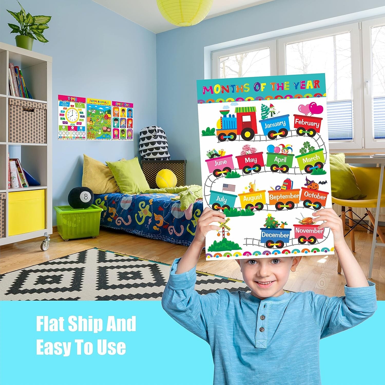Educational Preschool Posters for Kids Toddlers, Laminated Early Learning Charts