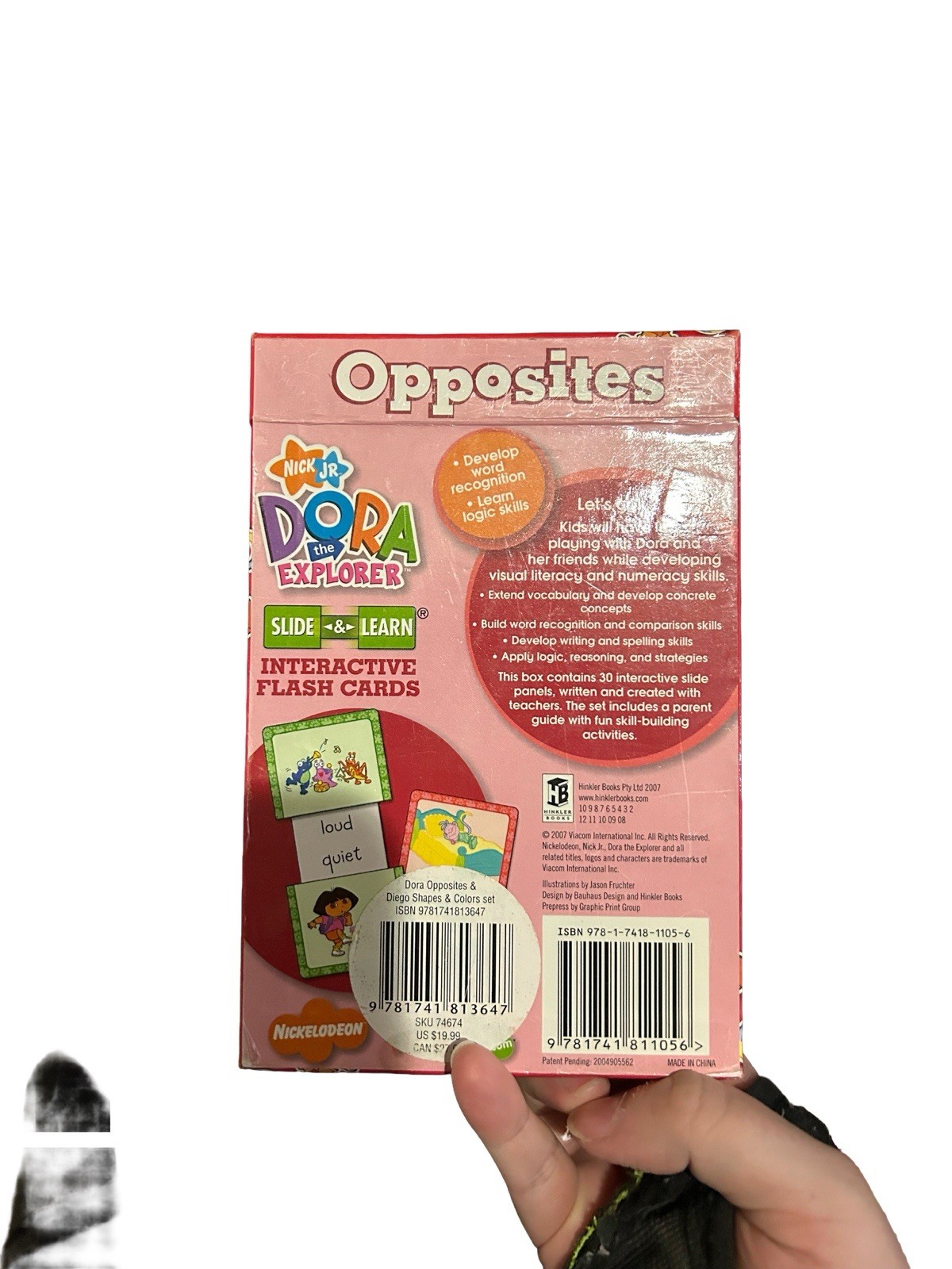 Y2K Dora the Explorer Opposites Flash Cards