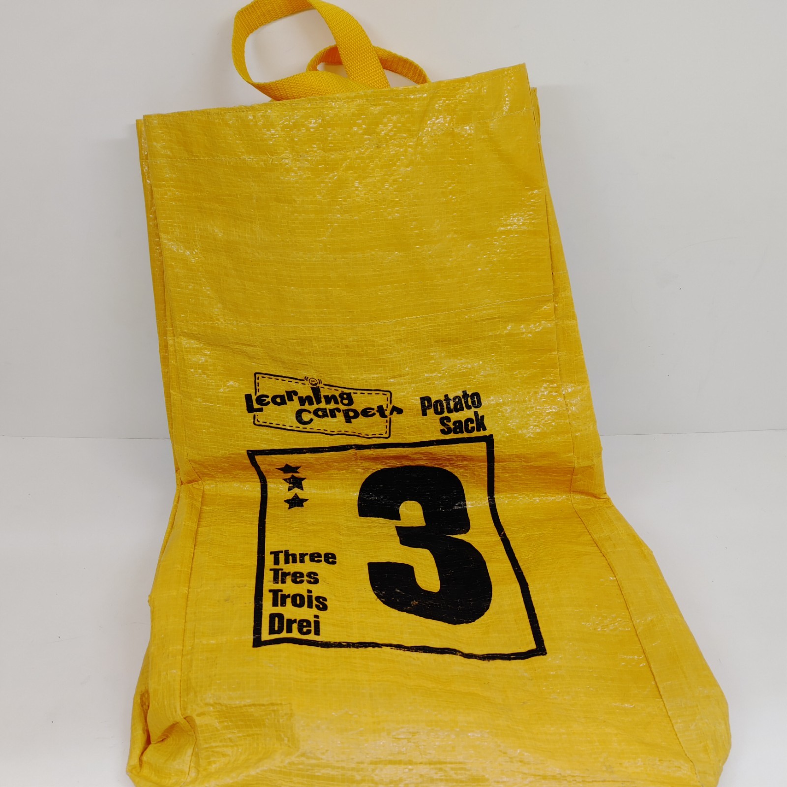 Learning Carpets Potato Sack Number 3 Tres Yellow Woven Bag Heavy Duty