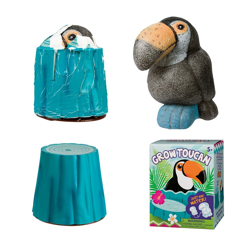 Toysmith GROW PANDA & TOUCAN • Add Water, Watch them Hatch & Grow • Educational